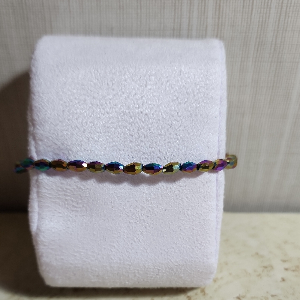 1pc Iridescent Beaded Bracelet ( glass beads )